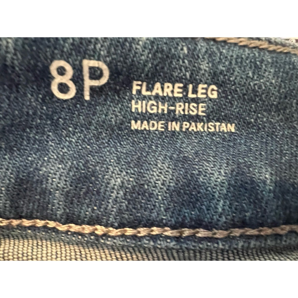 Liz Claiborne high rise flare jeans women's size 8P Distressed‎ - Picture 7 of 10
